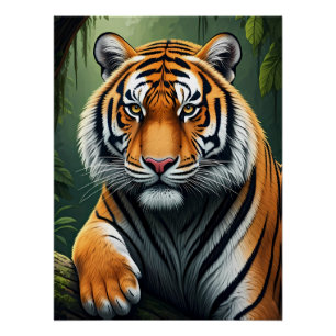 Póster Tigre majestuoso en la selva