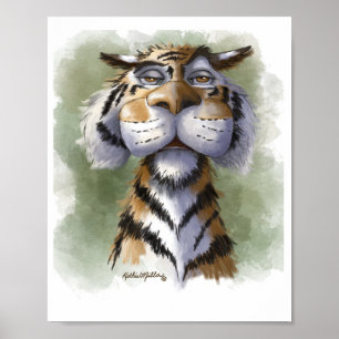 Póster Tigre Molesto Dibujos Animados