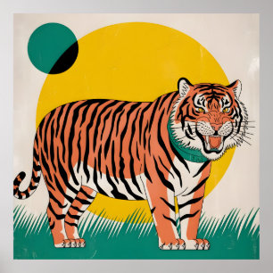 Póster tigre naranja