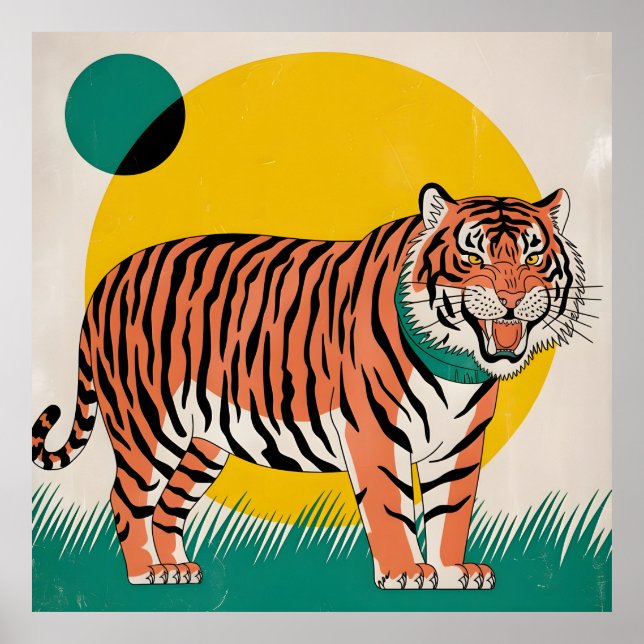 Póster tigre naranja (Frente)