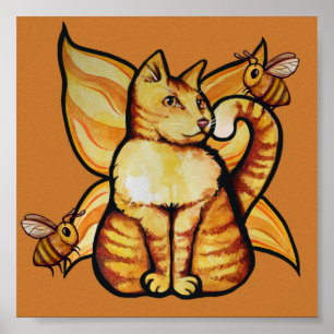 Póster Tigre naranja Fairy Cat Bebe summertime gatos gato