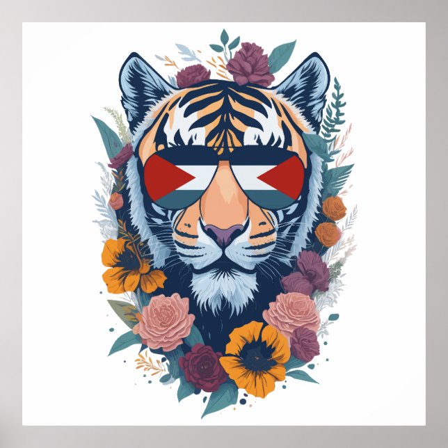 Póster Tigre palestino - BANDERA palestina (Frente)