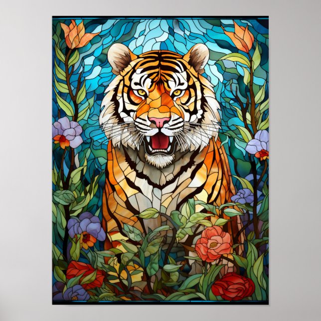 Póster Tigre Rugiendo (Frente)