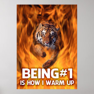 Póster Tigre saltando por las llamas