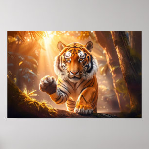 Póster Tigre - Saludo al tigre dorado