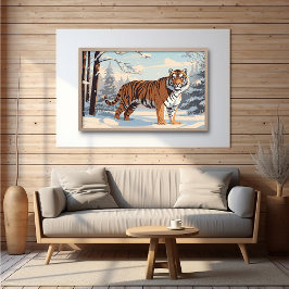 Póster Tigre siberiano en Woods - Poster Ai