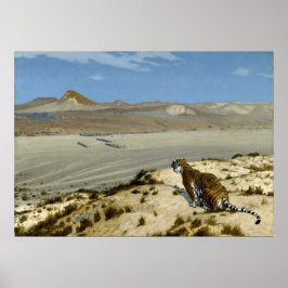 Póster Tigre sobre el reloj de Jean-Léon Gérôme