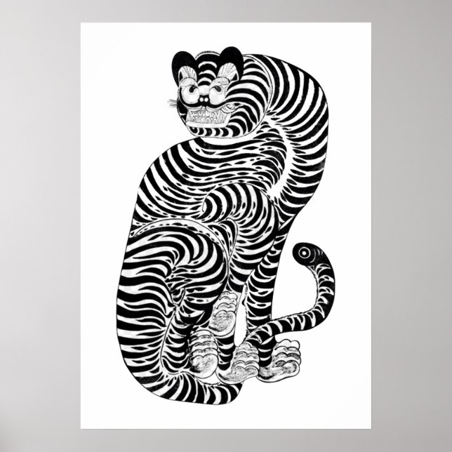 Póster Tigre talismaníaco vintage (Frente)