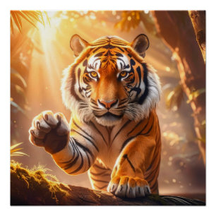Póster Tigre - Tigre dorado