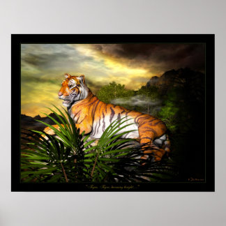 Póster Tigre, tigre, Poster brillante en llamas