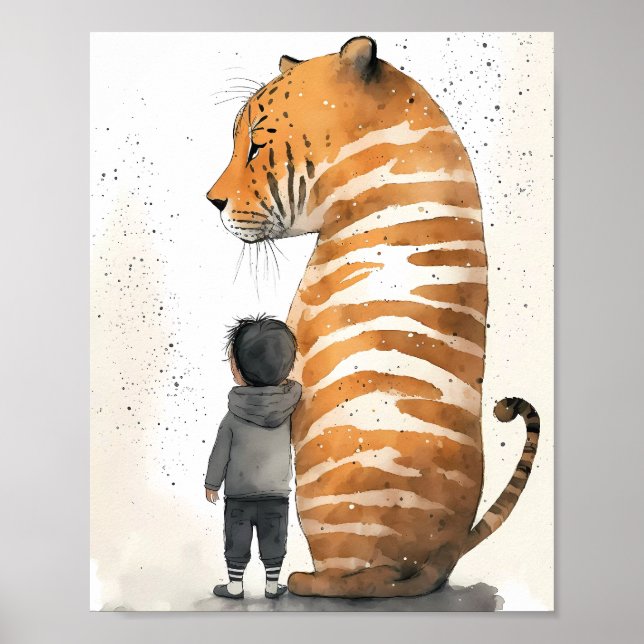 Póster Tigre y niño (Frente)