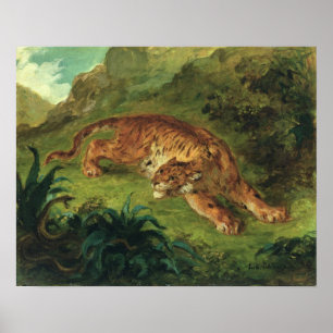 Póster Tigre y serpiente, 1858