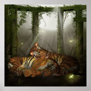 Póster Tigres en las ruinas que te amo, año del tigre