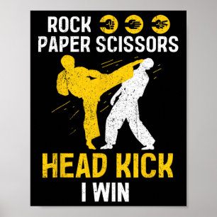 Póster Tijeras de papel de rock ganan cabeza - Taekwondo 