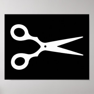 Póster Tijeras Vectoras Sencillas (Escoja Su Propio Color