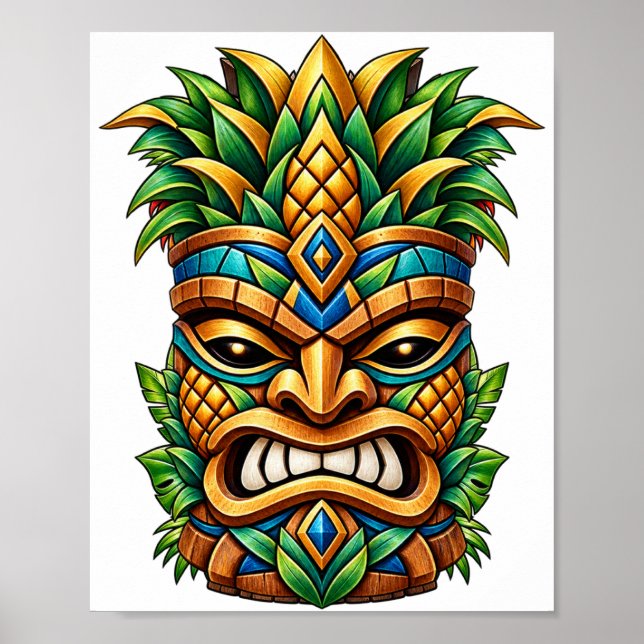 Póster Tiki Corona de Mango (Frente)