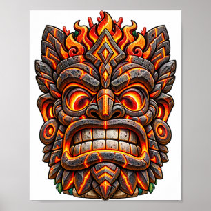 Póster Tiki de Brasa Tallada