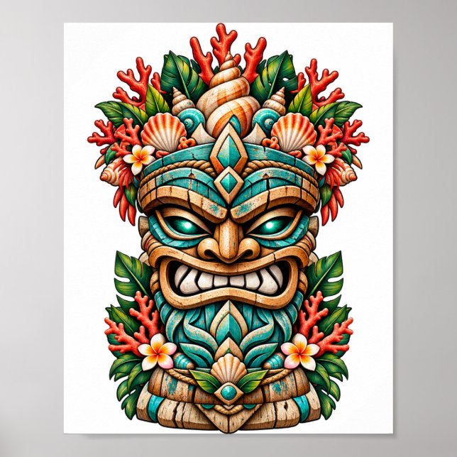 Póster Tiki de Concha de Laguna (Frente)