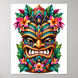 Póster Tiki de la Cresta de Pavo Real