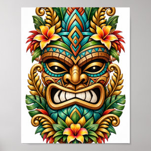 Póster Tiki de Palma al Atardecer