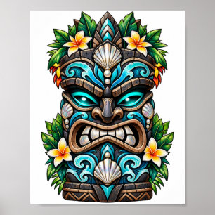 Póster Tiki Deep Teal Reef