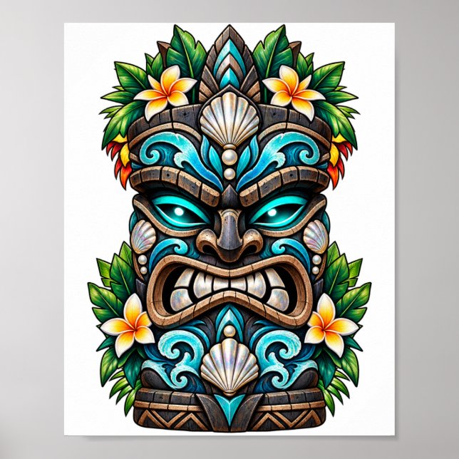 Póster Tiki Deep Teal Reef (Frente)