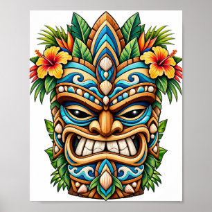 Póster Tiki Flor de Espuma de Mar