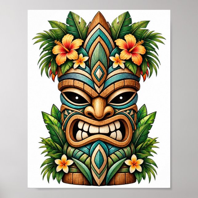 Póster Tiki Flor de Jade Suave (Frente)