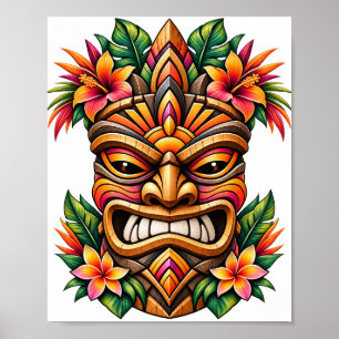 Póster Tiki Hibiscus Sunset