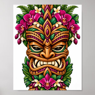 Póster Tiki Llama Orquídea