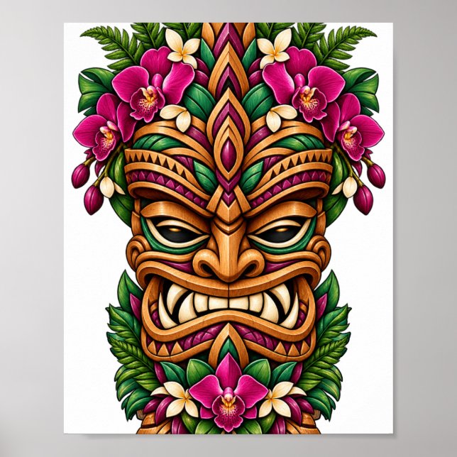 Póster Tiki Llama Orquídea (Frente)
