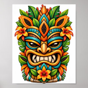 Póster Tiki Sonrisa Botánica