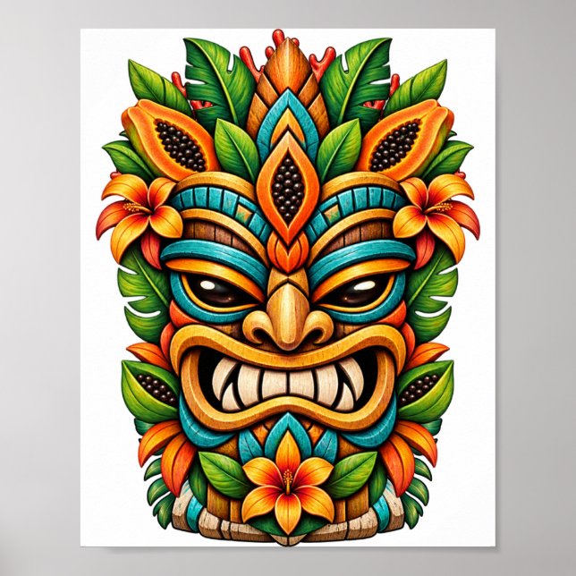 Póster Tiki Sonrisa Botánica (Frente)