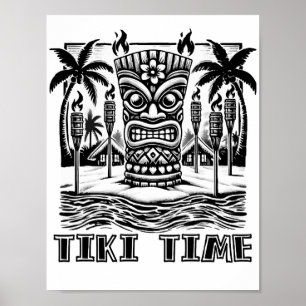 Póster Tiki Time - Vibes de la isla de Hawaii