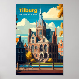 Póster Tilburg Países Bajos Viaje Art Vintage