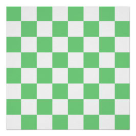 Póster Tile Y2K del tablero de ajedrez verde retro