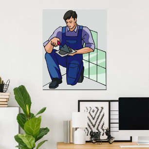 Póster Tiler En El Trabajo