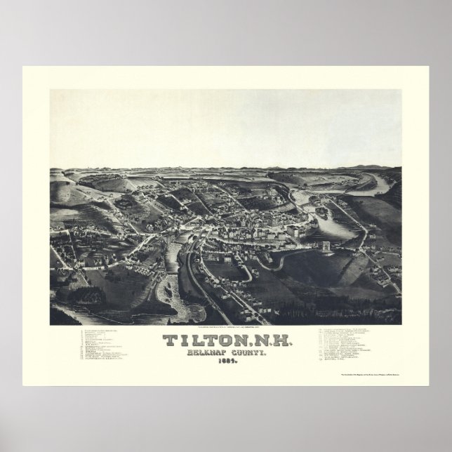 Póster Tilton, NH Panoramic Map - 1884 (Frente)