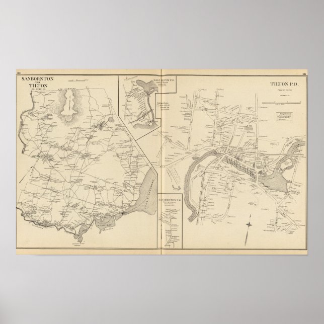 Póster Tilton PO, Sanbornton, Tilton (Frente)