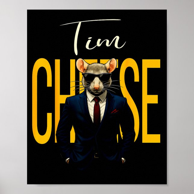 Póster Tim Cheese - Funny Secret Agent Mouse Brainrot Kid (Frente)