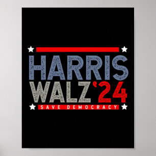 Póster Tim-walz-2024 Hombres electorales Mujeres Vals 1