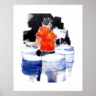 Póster Timbalero Bajista / Artista Larry Lerew