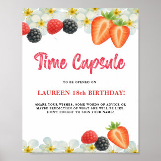 Póster Time Capsule First Birthday Sign Poster