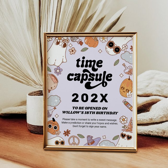 Póster Time Capsule Groovy Spooky Halloween Birthday (Subido por el creador)
