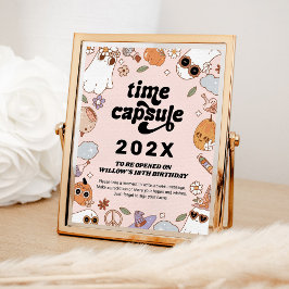 Póster Time Capsule Groovy Spooky Halloween Cumpleaños