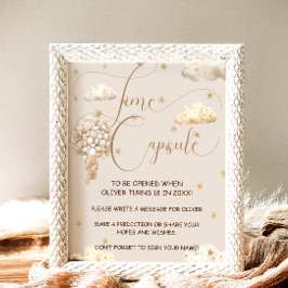 Póster Time Capsule Teddy Bear Globos Juego de Baby Showe