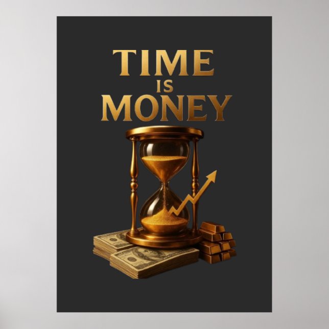 Póster TIME IS MONEY - Vintage Motivational Entrepreneur (Frente)