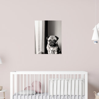 Póster Timeless Pug Dog Portrait Poster