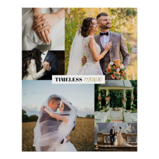 Póster Timeless Wedding Customizable Collage