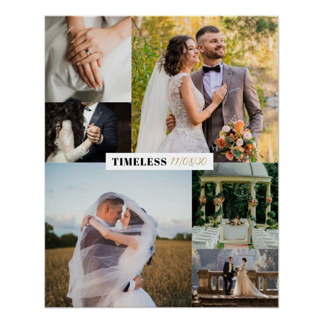 Póster Timeless Wedding Customizable Collage (Anverso)